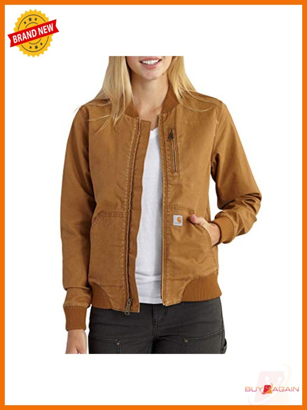 Rugged Flex Canvas Bomber Jacket Relaxed Fit Water Repellent